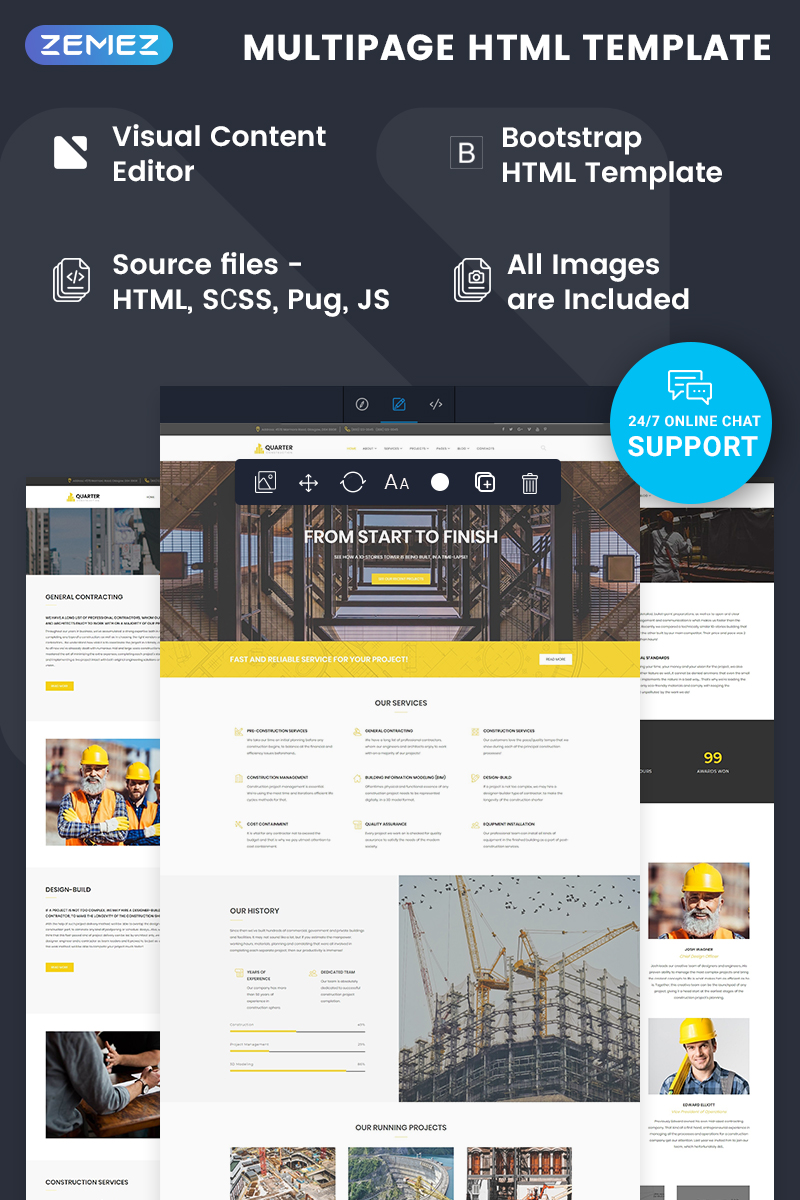 Quarter – Construction Ready-to-Use Website Template