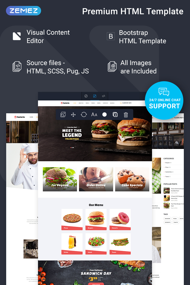 Fasteria – Restaurant Ready-to-Use Website Template