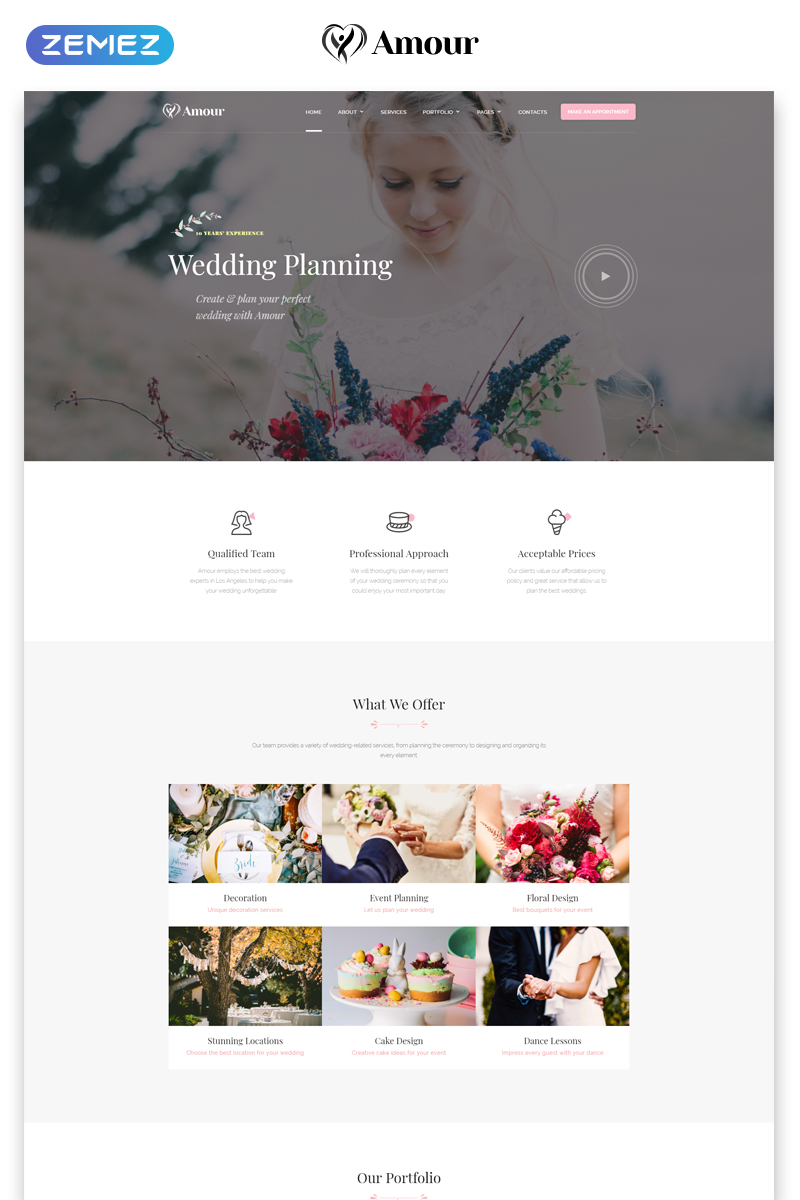 Wedding Planner Website Template - Contoh Gambar Template