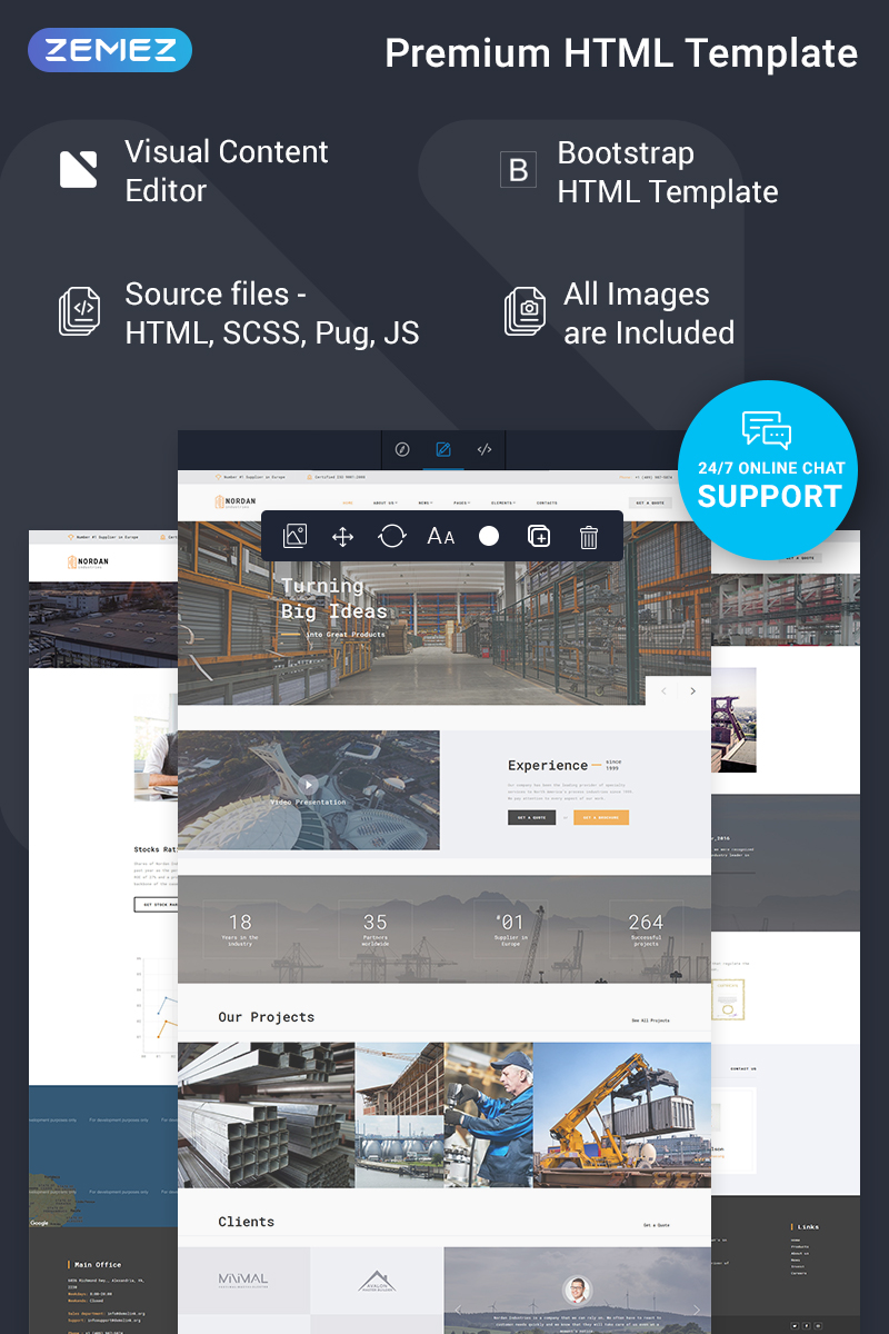 Nordan – Industrial  Ready-to-Use Modern Novi HTML Website Template