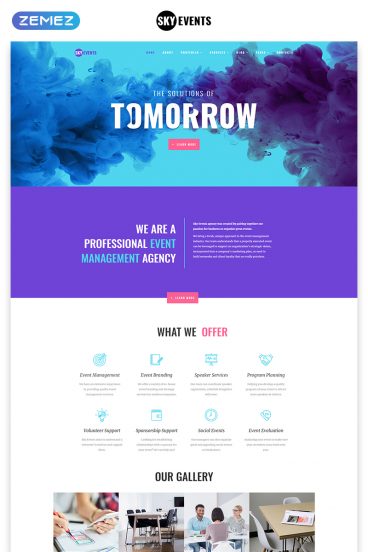 SkyEvents - Event Multipage Creative Bootstrap HTML Website Template