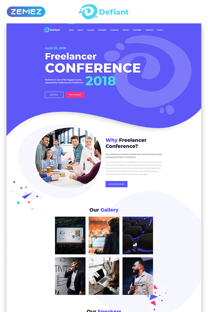 Defiant – Event Responsive Minimal Bootstrap HTML Website Template