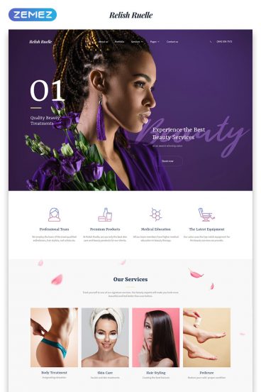 Relish Ruelle - Beauty Multipage Clean HTML Website Template