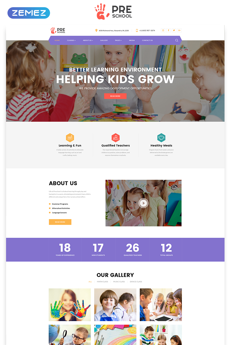 Preschool – Education Multipage Clean HTML Website Template