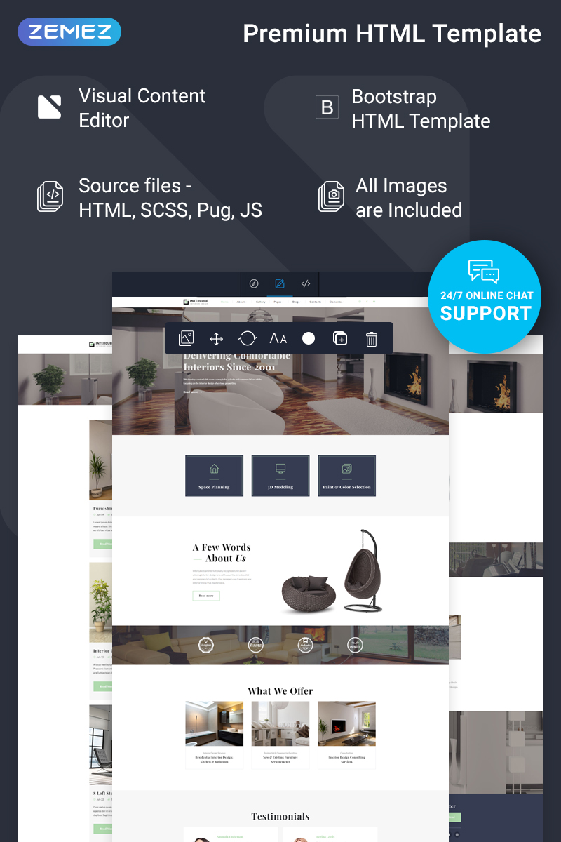 Intercube – Interior Design Ready-to-Use Modern HTML5 Website Template