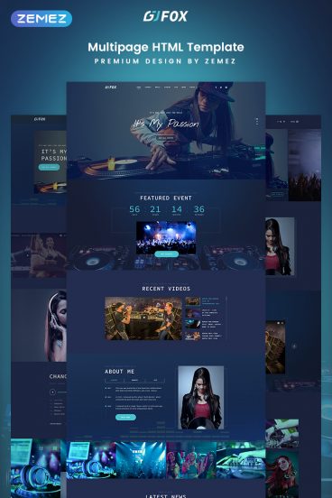 DJ FOX - DJ Multipage Creative Bootstrap HTML Website Template