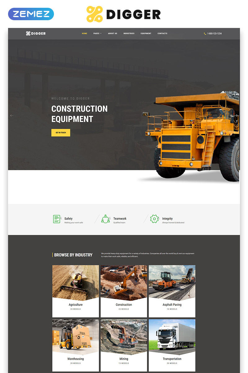 DIGGER – Tools & Equipment Multipage Classic HTML Website Template