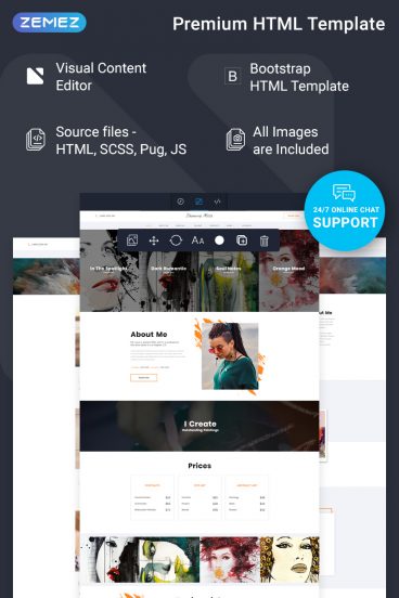 Jasmine Mills - Art Ready-to-Use Creative HTML Website Template