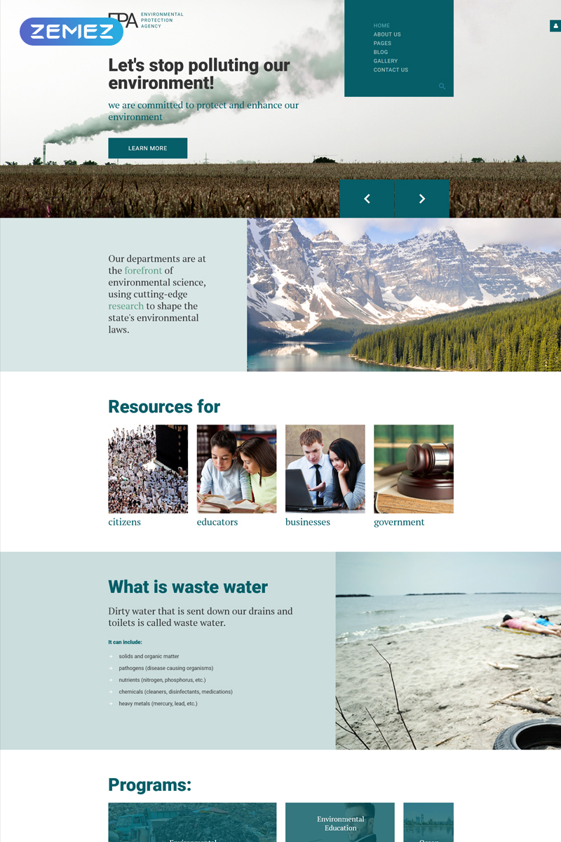 EPA – Environmental Creative Website Template