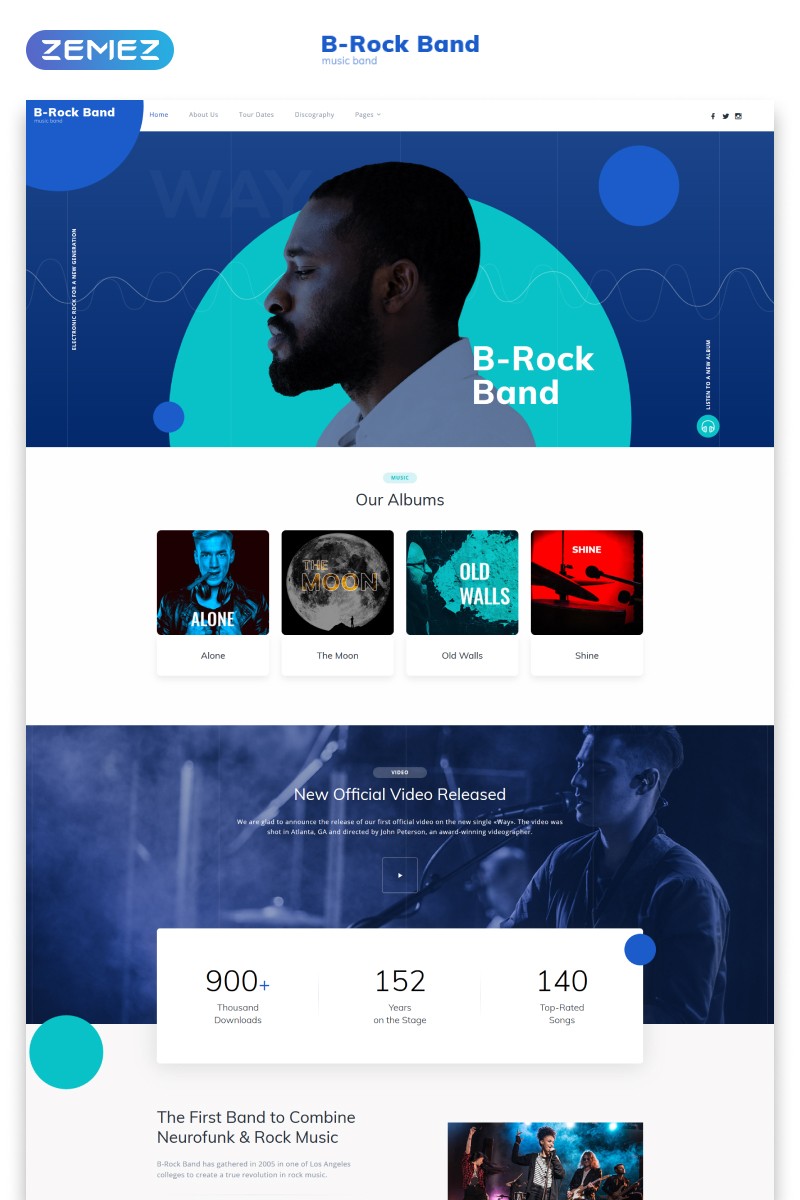 B-Rock Band – Music Band Multipage Creative HTML Website Template