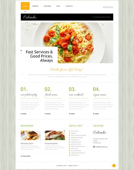 European Restaurant Template Responsive Joomla Template