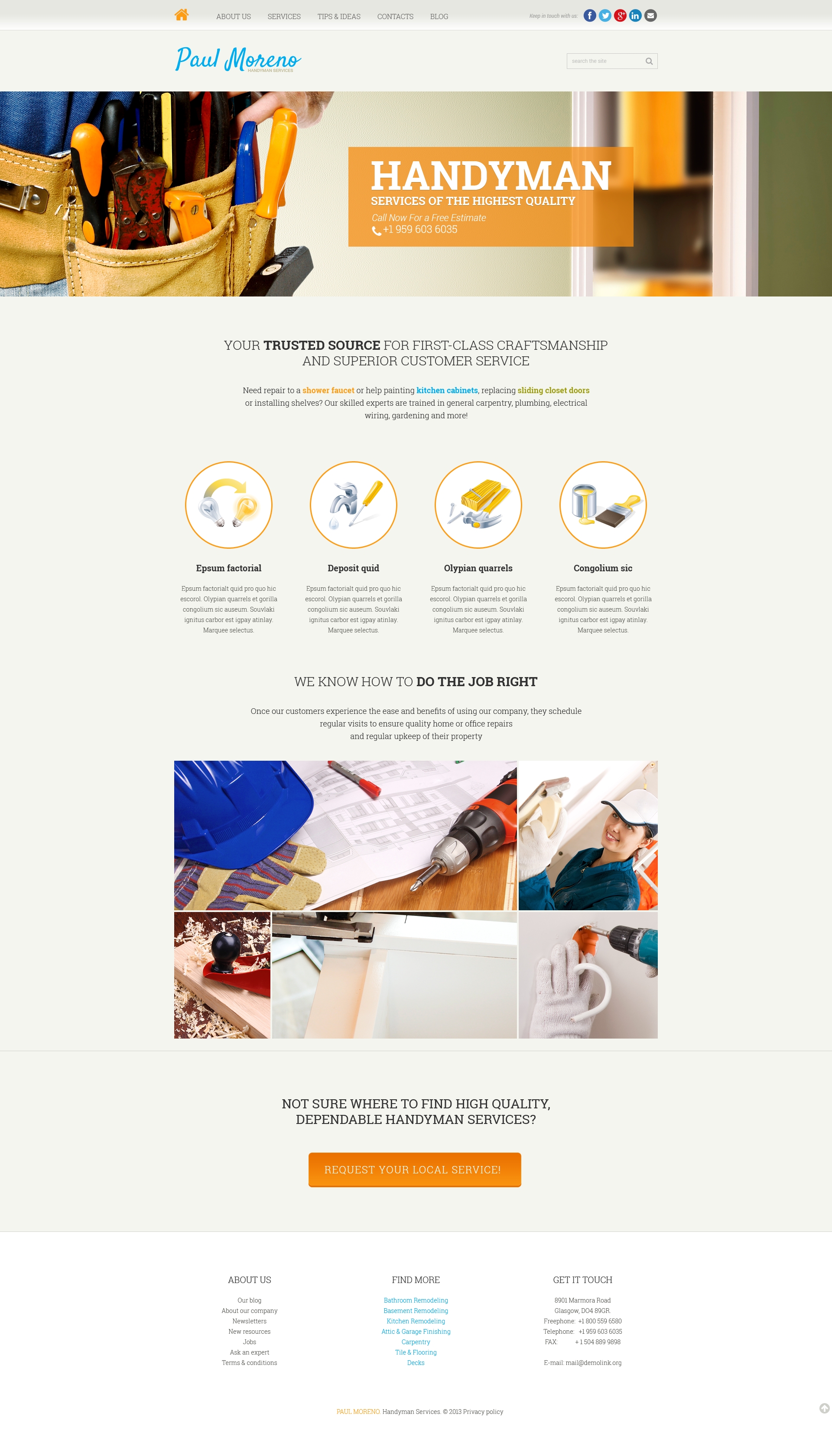 Proper Handyman Services Joomla Template