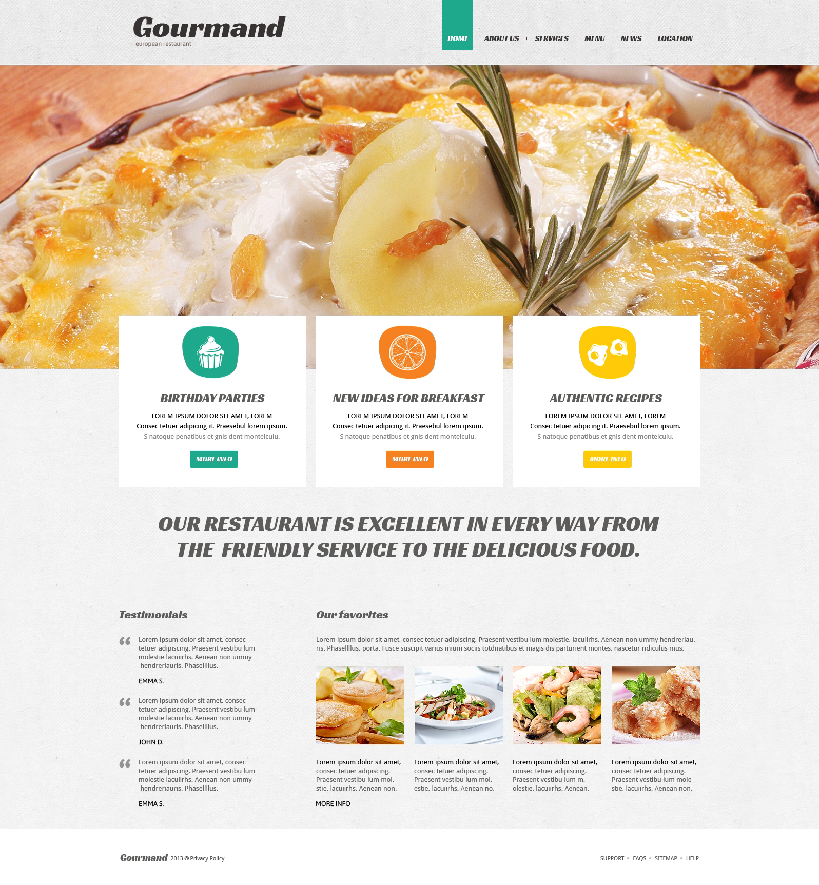 Cafe and Restaurant Template Responsive Joomla Template