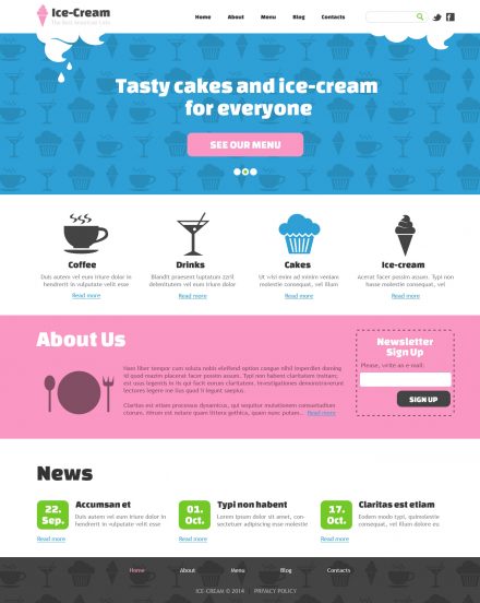 Ice Cream Cafe Joomla Template