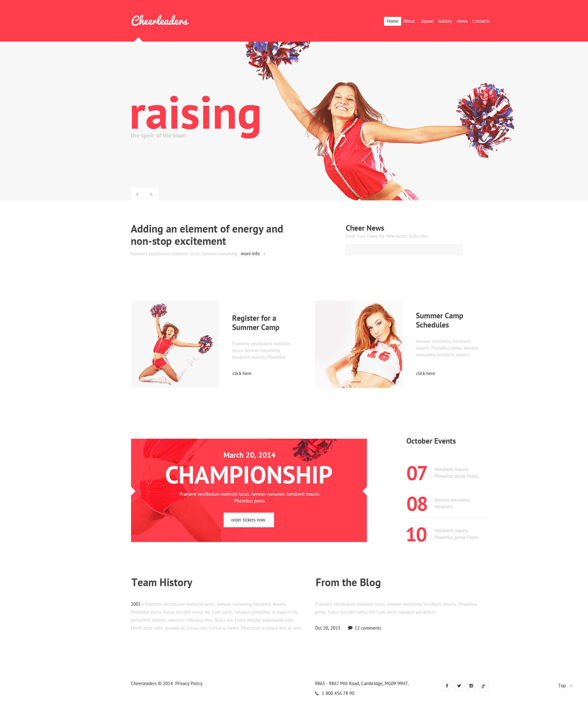 Cheerleaders Club Joomla Template