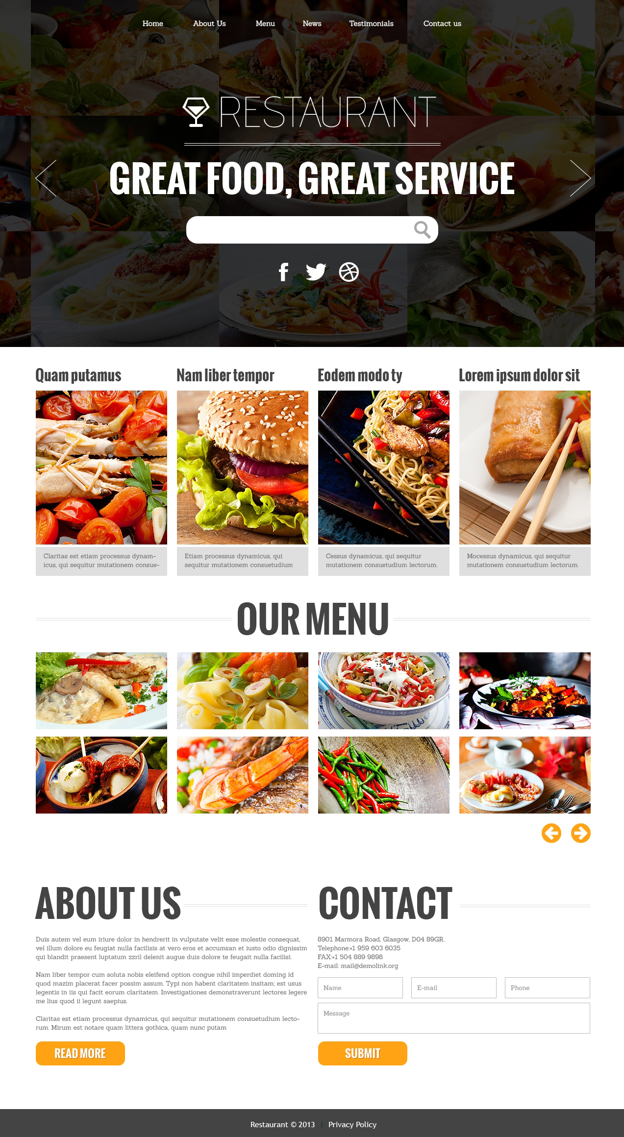 Attractive Restaurant Joomla Template