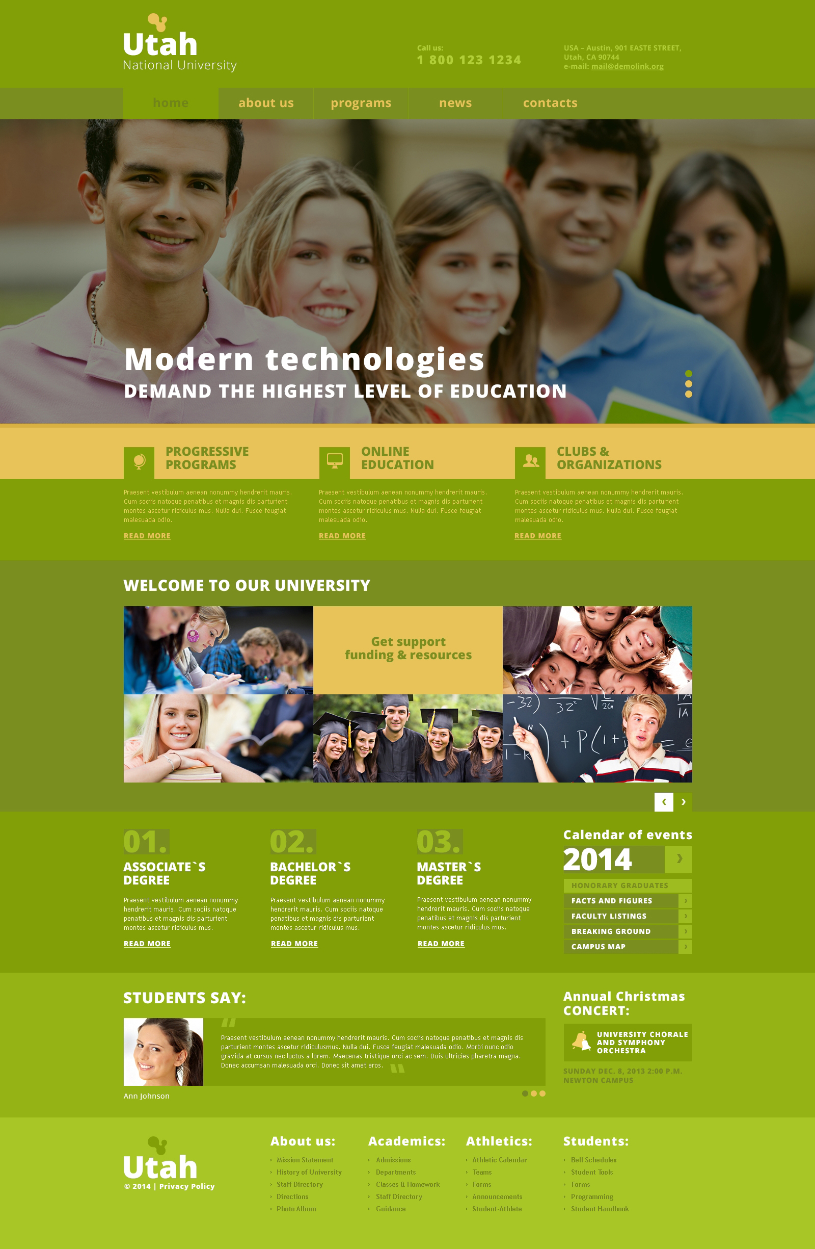 University Template Responsive Joomla Template