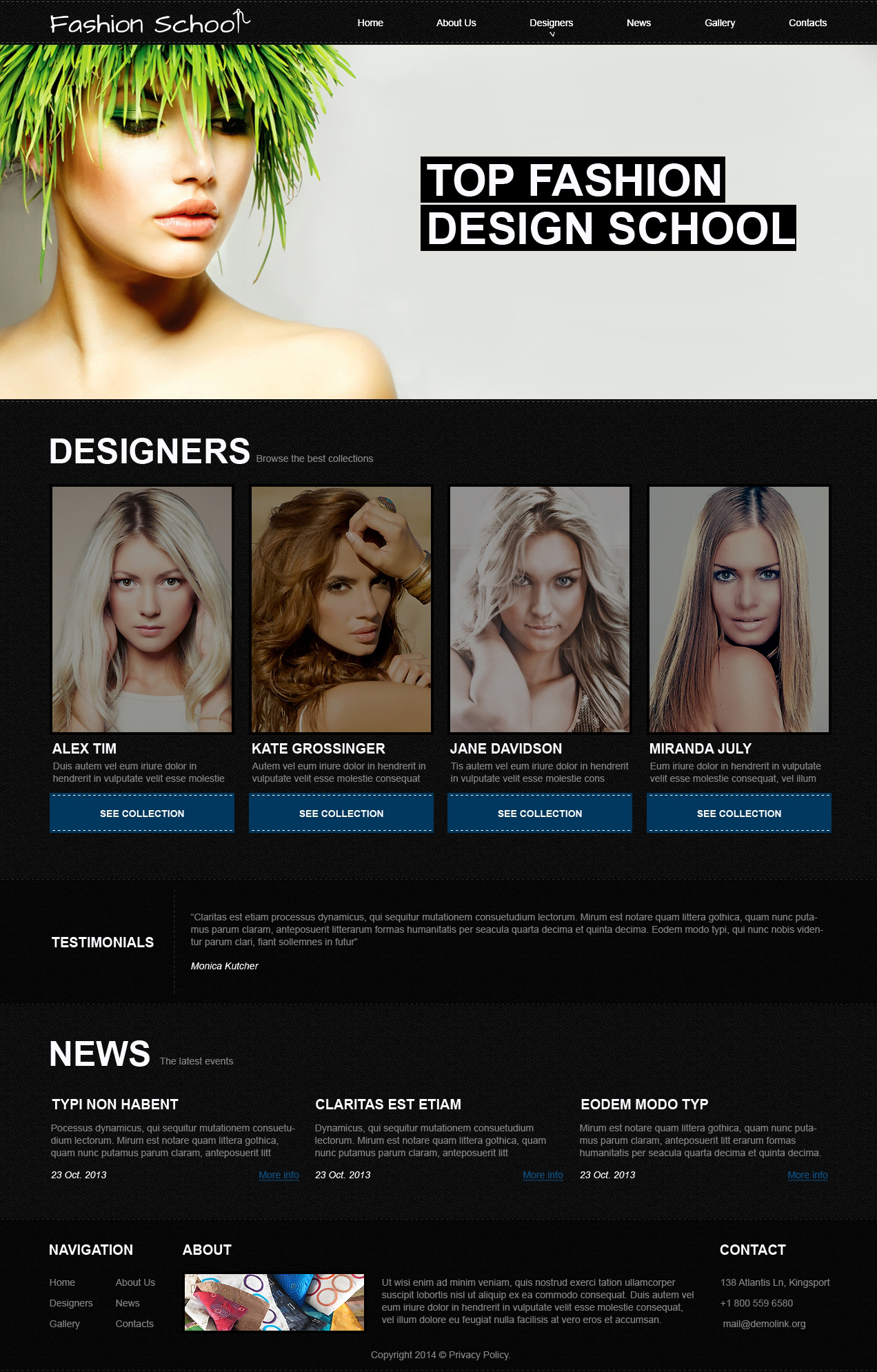 Fashion Design School Joomla Template