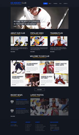 Hockey Template Responsive Joomla Template