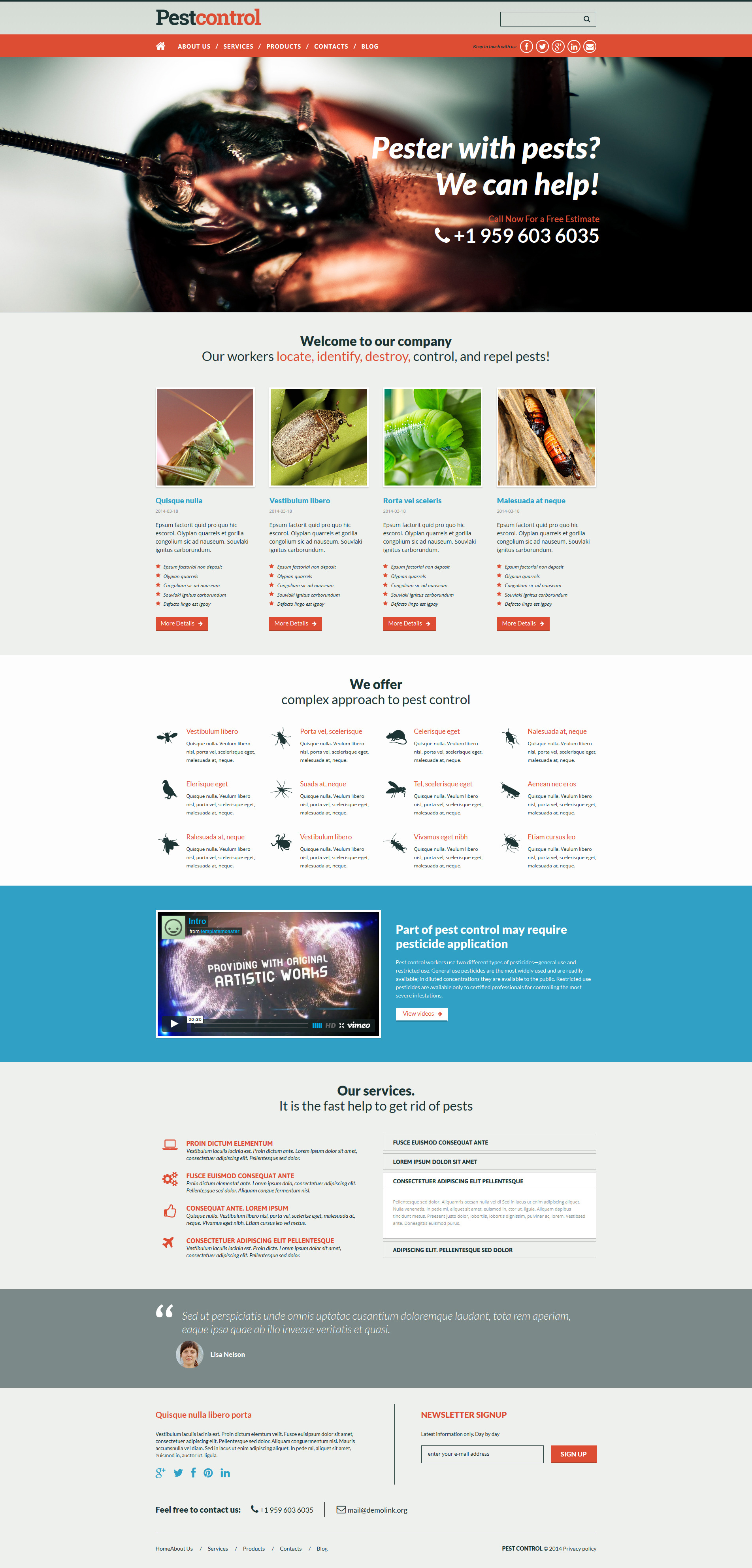 Pest Control Template Responsive Joomla Template