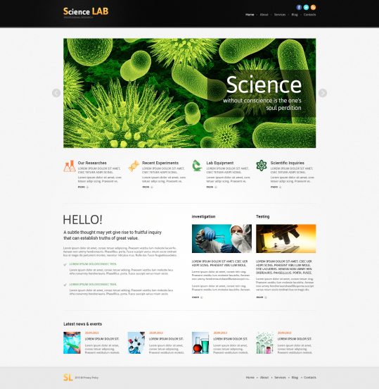 Science Lab Template Responsive Joomla Template