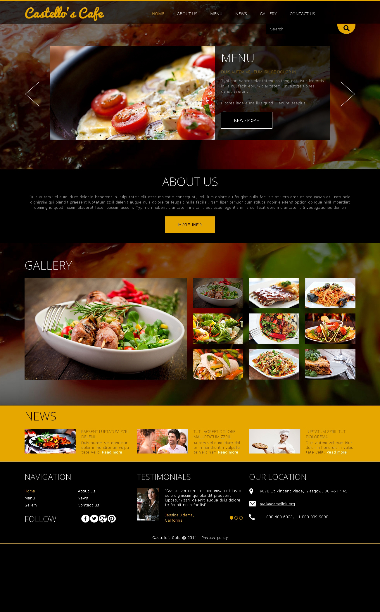 Your Restaurant Joomla Template