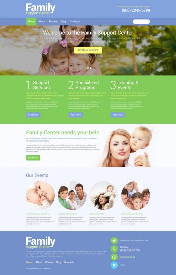 Family Center Template Responsive Joomla Template