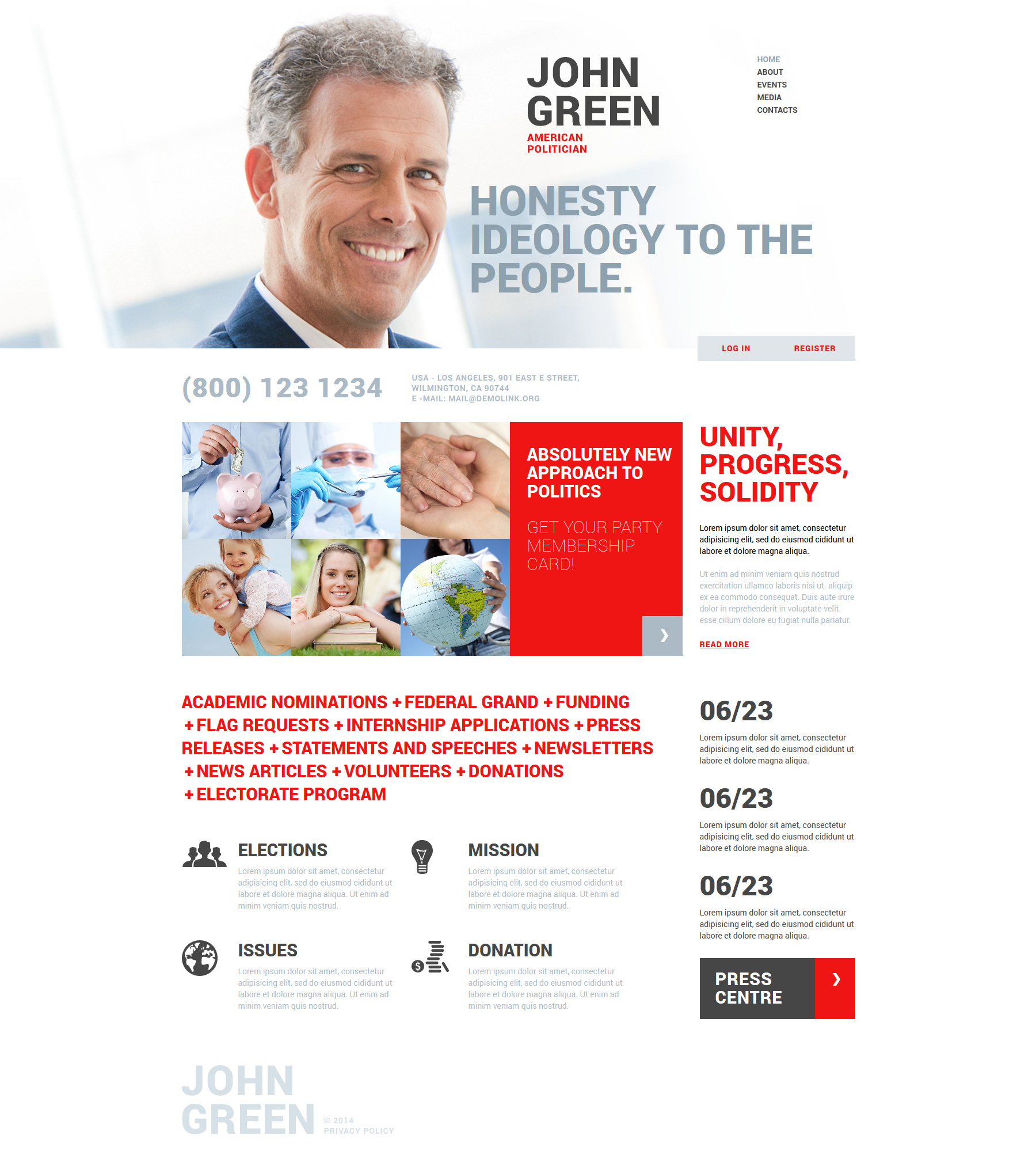 Portfolio for Politicians Joomla Template