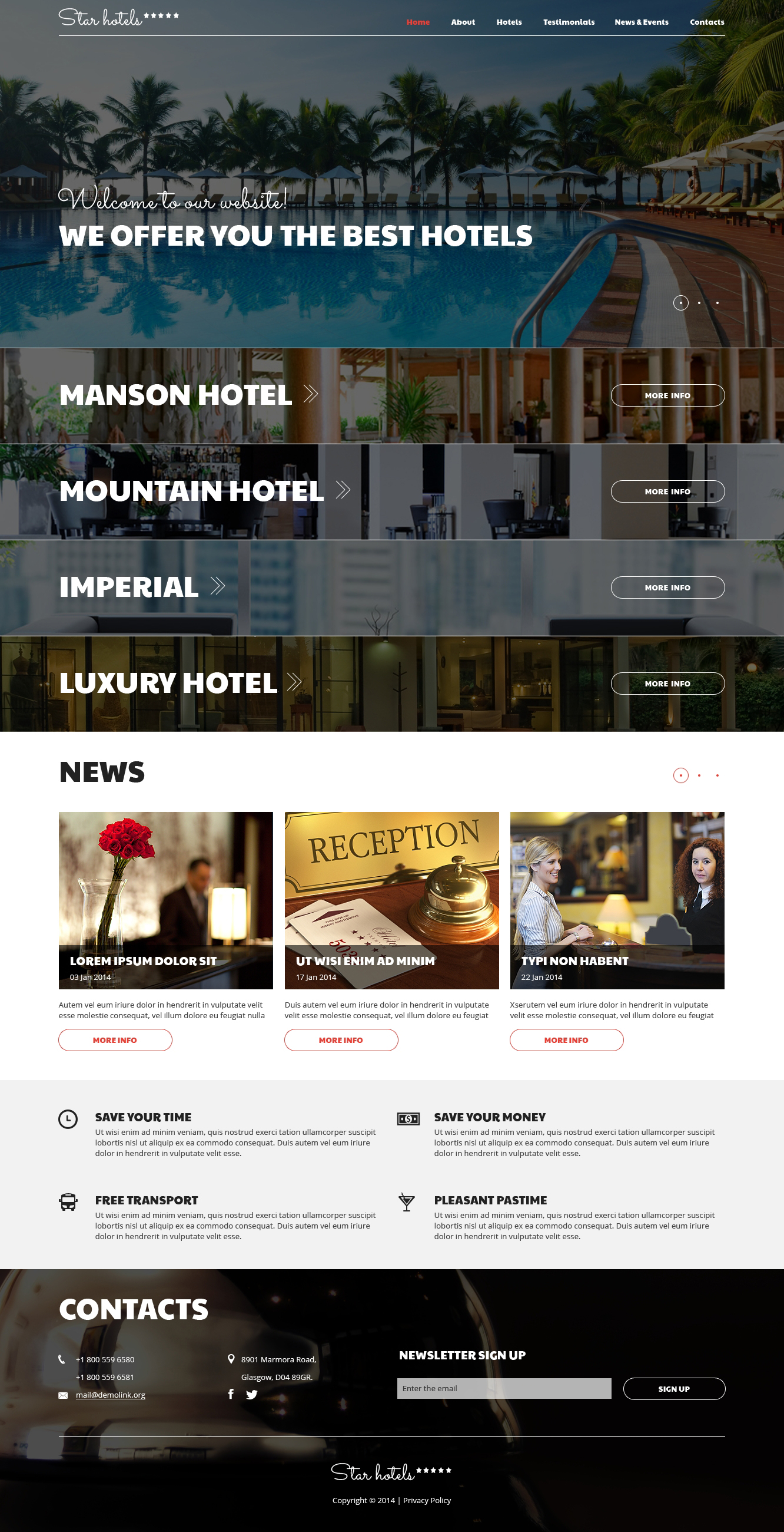 Hotels Template Responsive Joomla Template