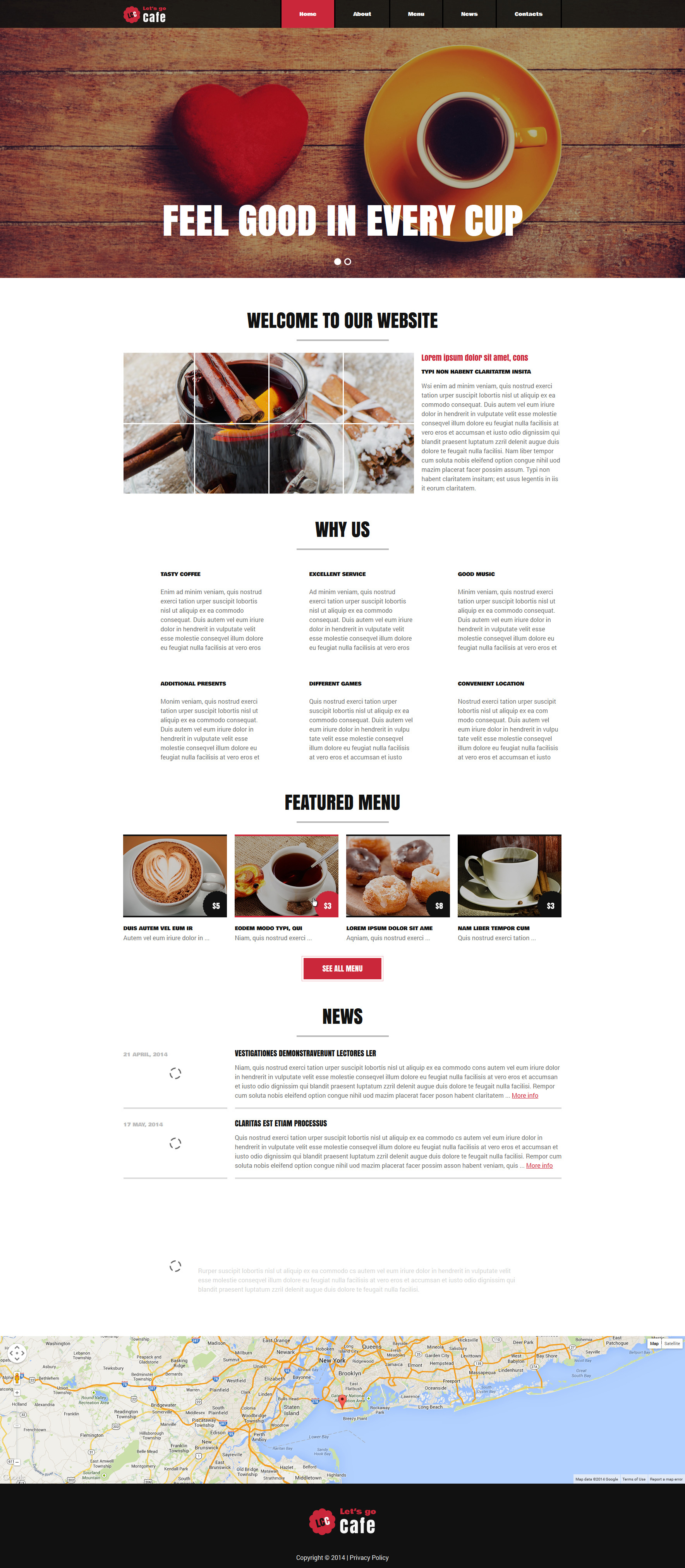 Cafe and Restaurant Joomla Template