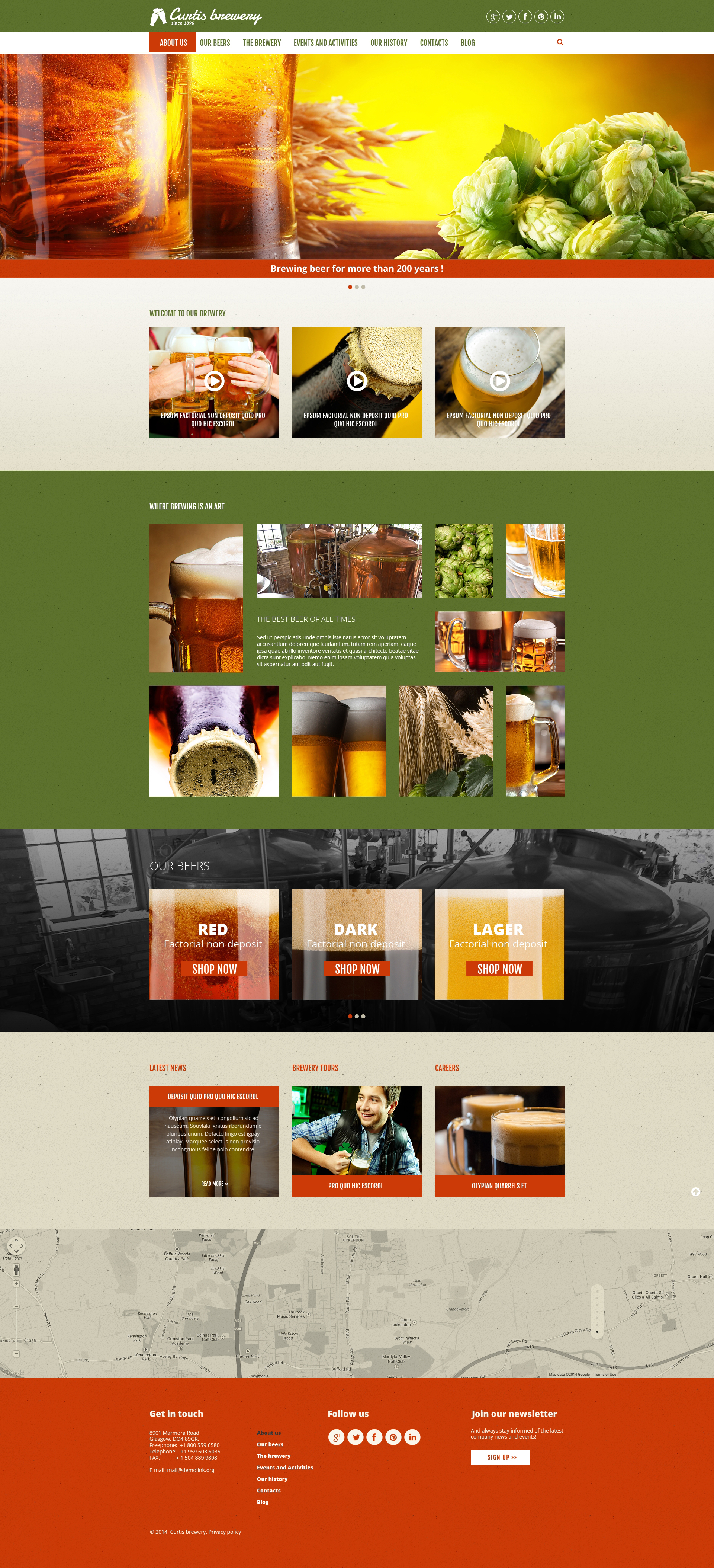 Curtis Brewery Joomla Template