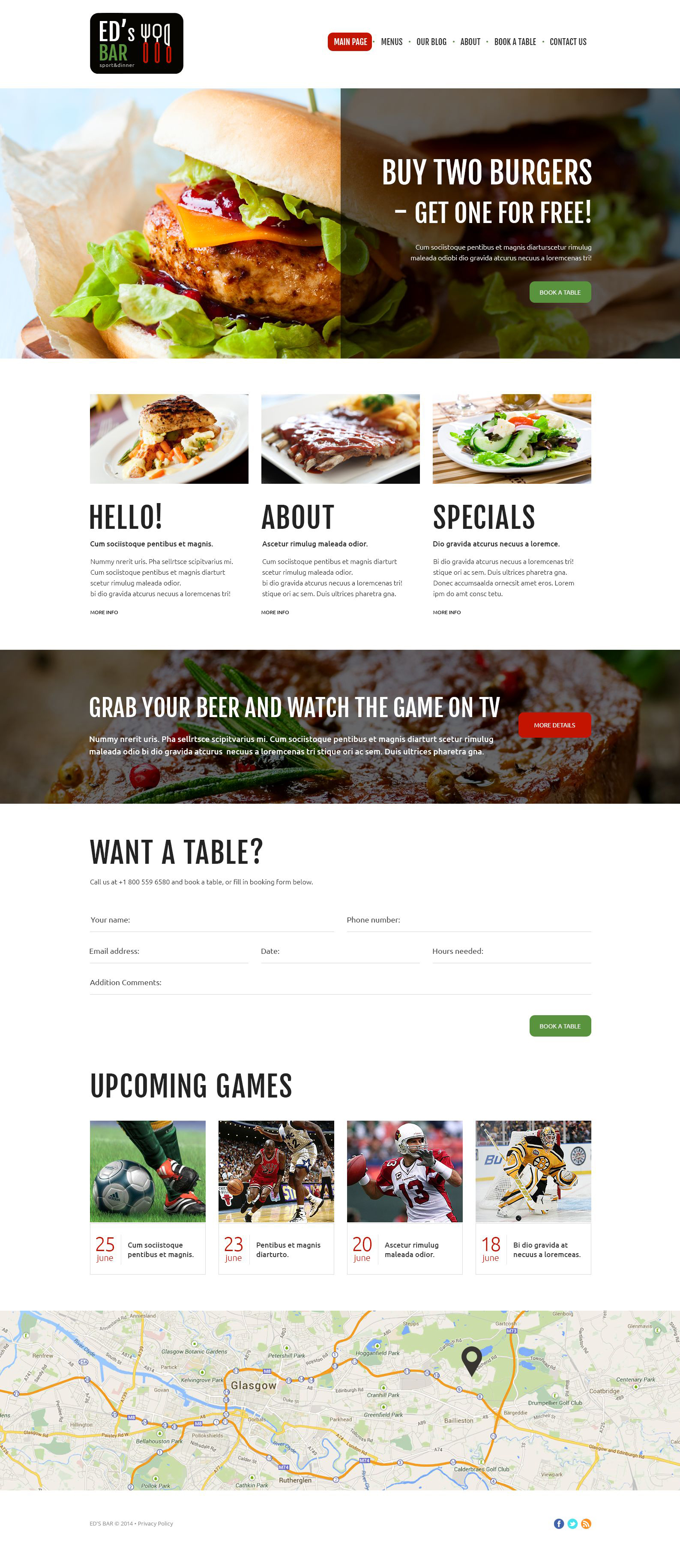 Sports Bar Joomla Template