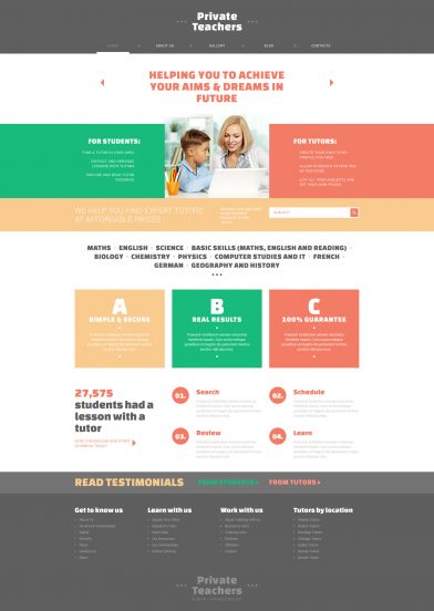 Private Teachers' Assistance Joomla Template