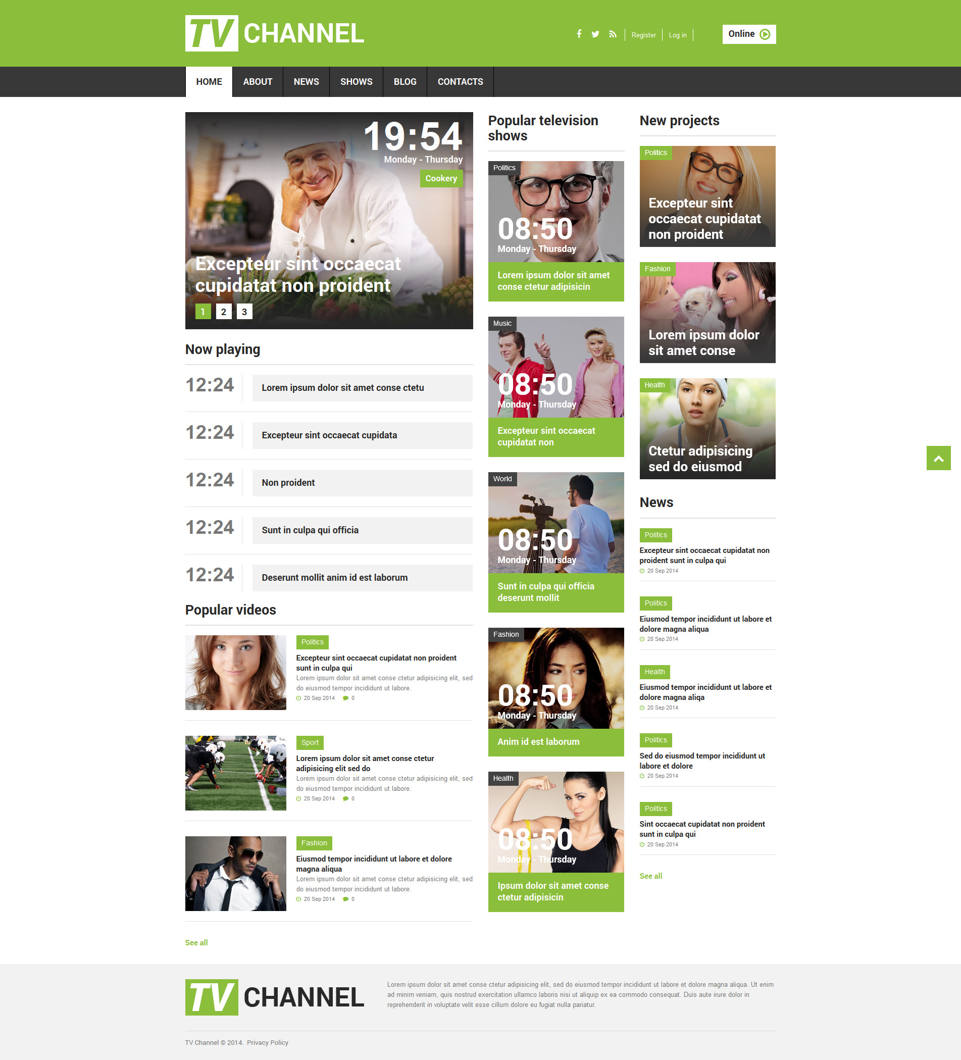 TV Channel Template Responsive Joomla Template