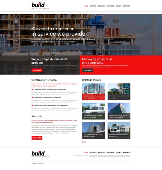 Construction Company Template Responsive Joomla Template