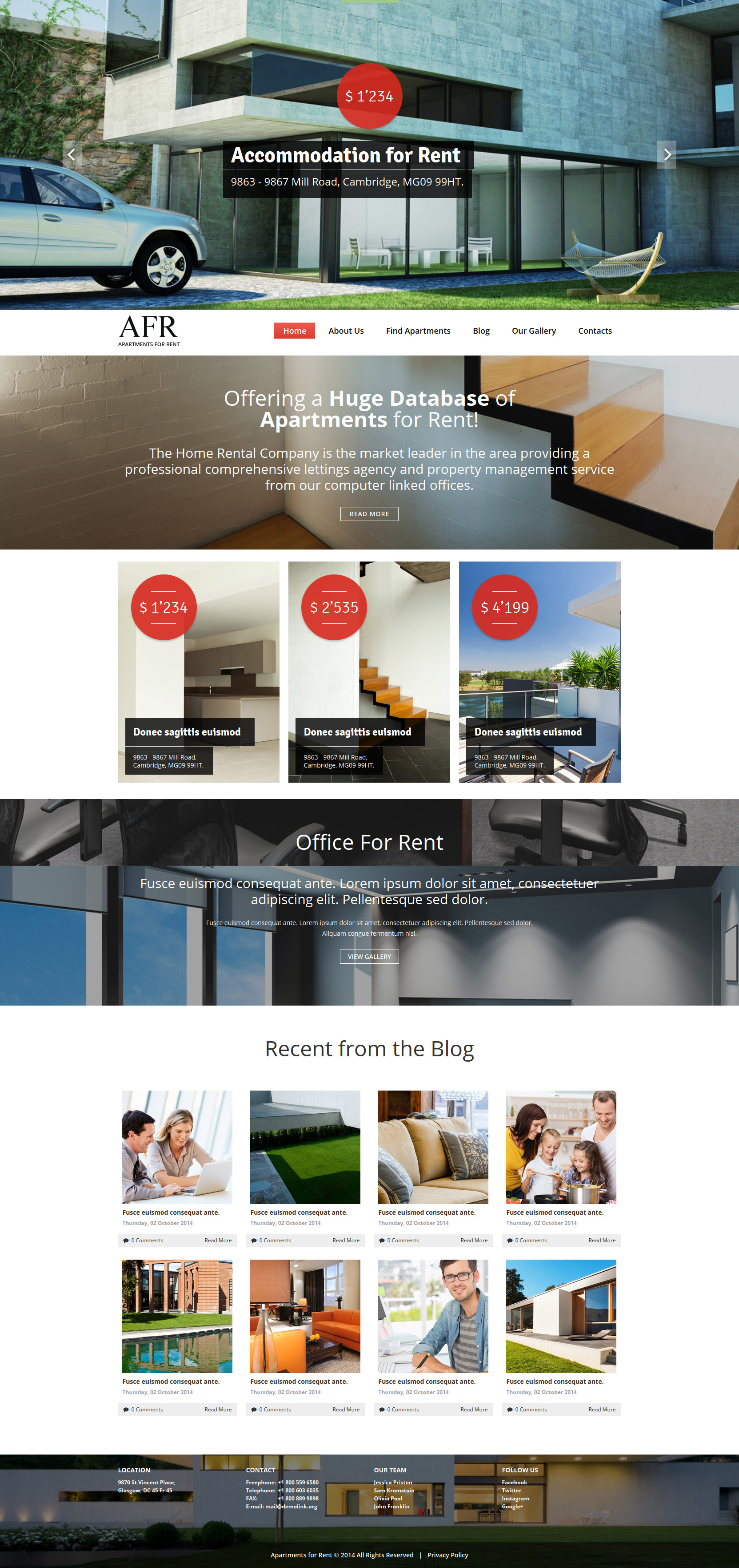 Renting Apartments Joomla Template