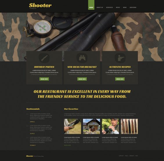 Shooting Template Responsive Joomla Template