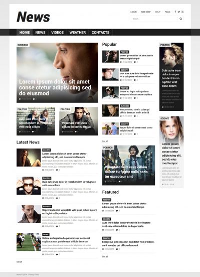 News Portal Template Responsive Joomla Template