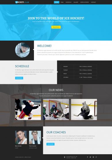 Hockey Template Responsive Joomla Template