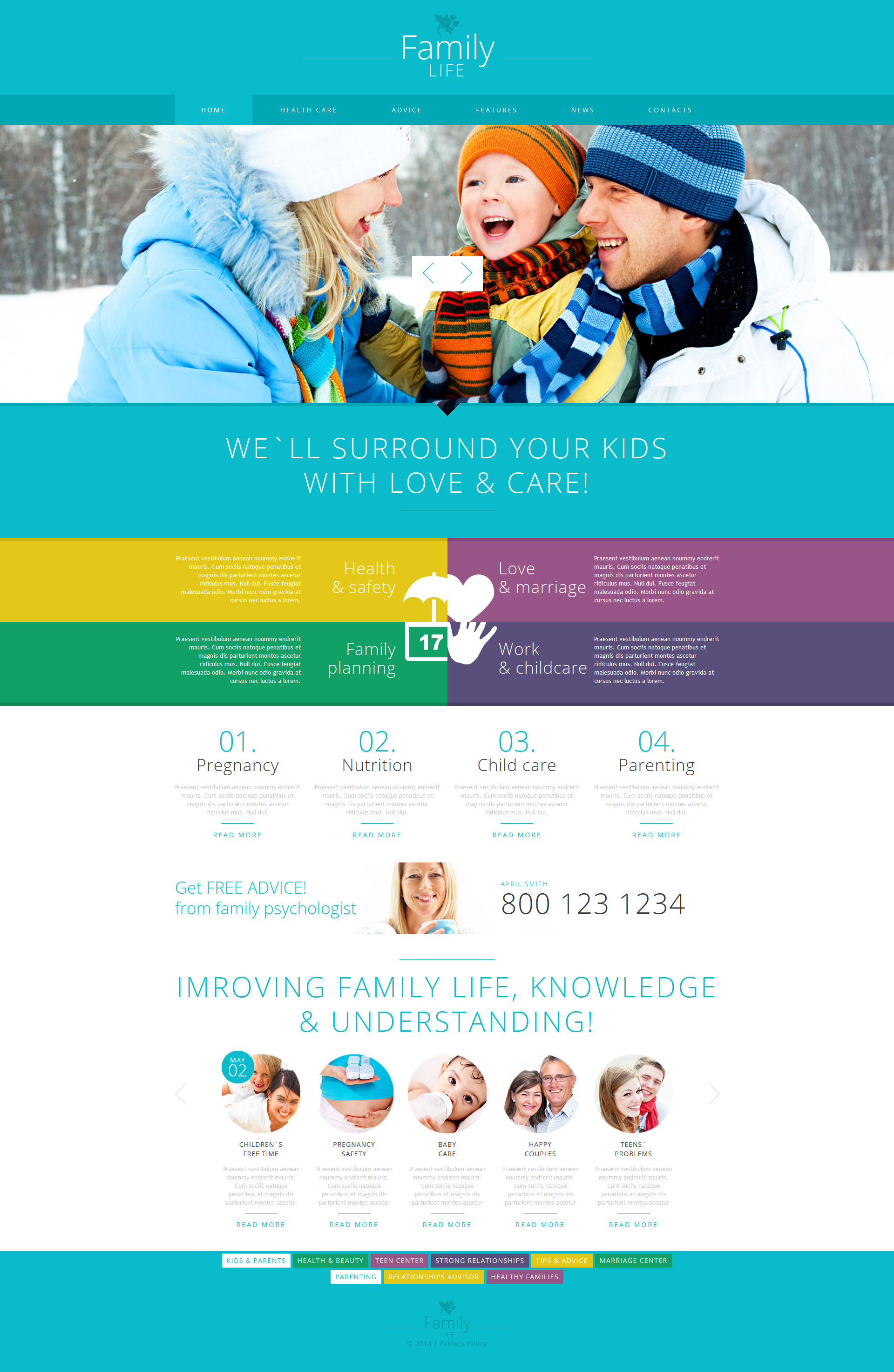 Family Center Template Responsive Joomla Template