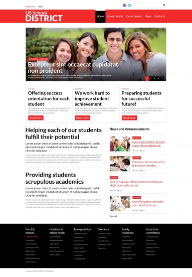 US School District Website Joomla Template