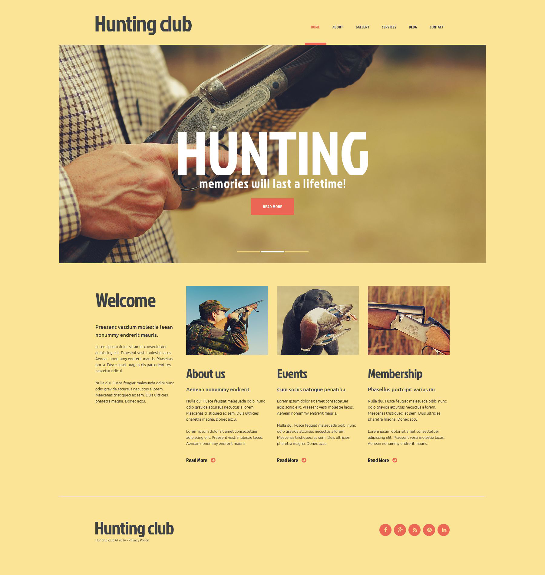Club of Experienced Hunters Joomla Template