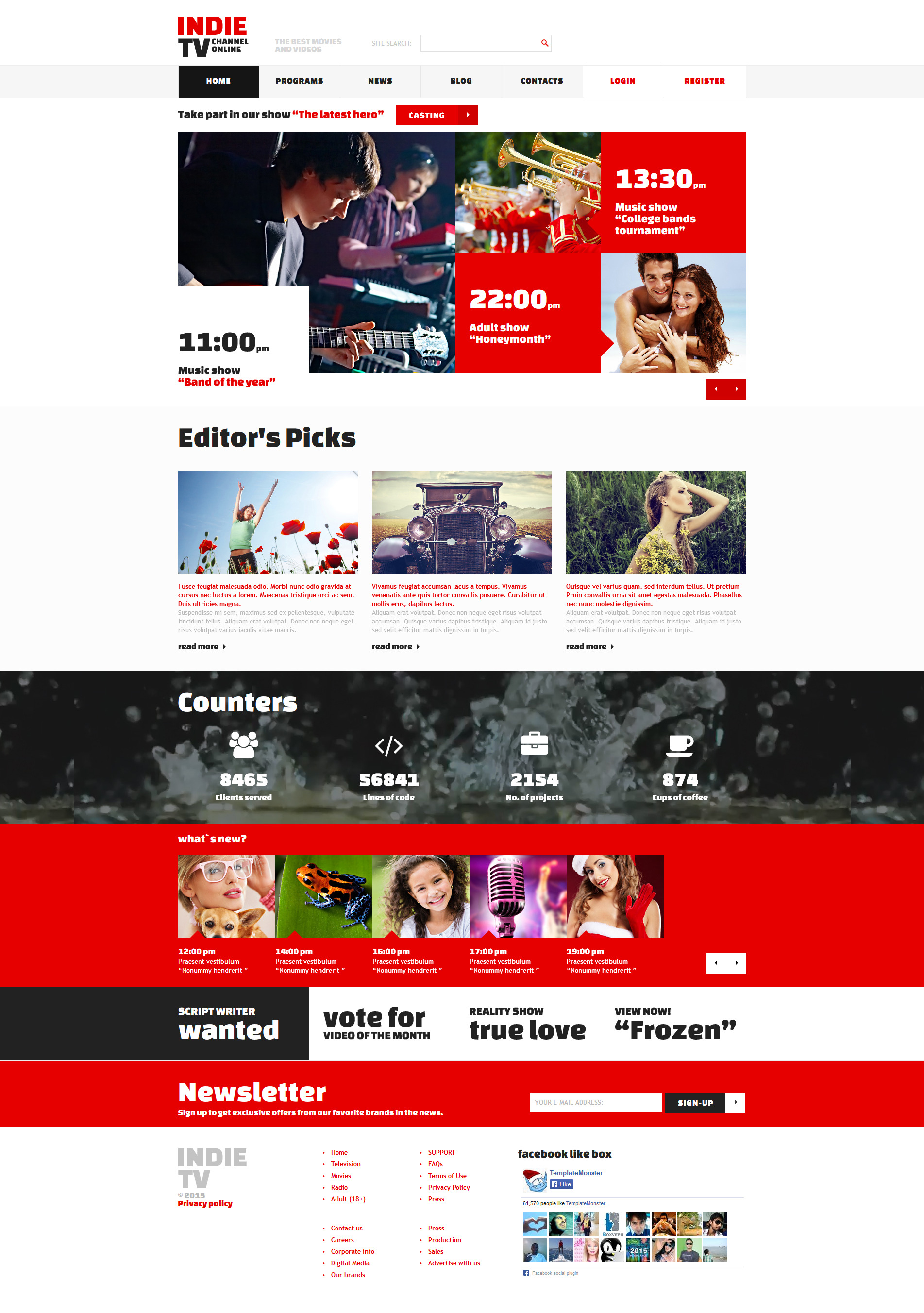 TV Channel Template Responsive Joomla Template