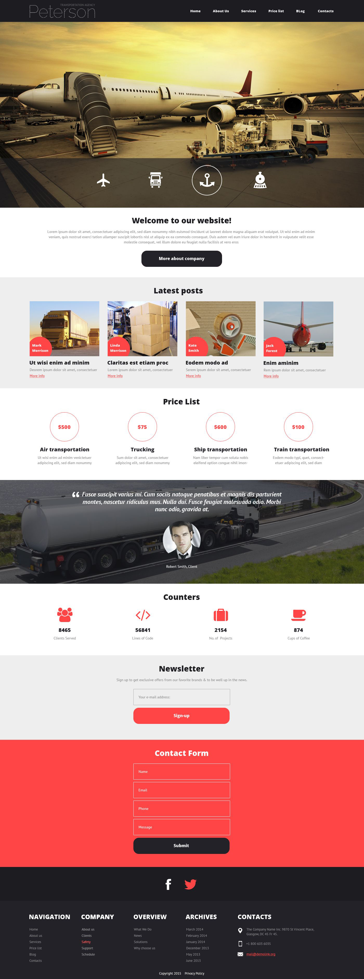 Transportation Template Responsive Joomla Template