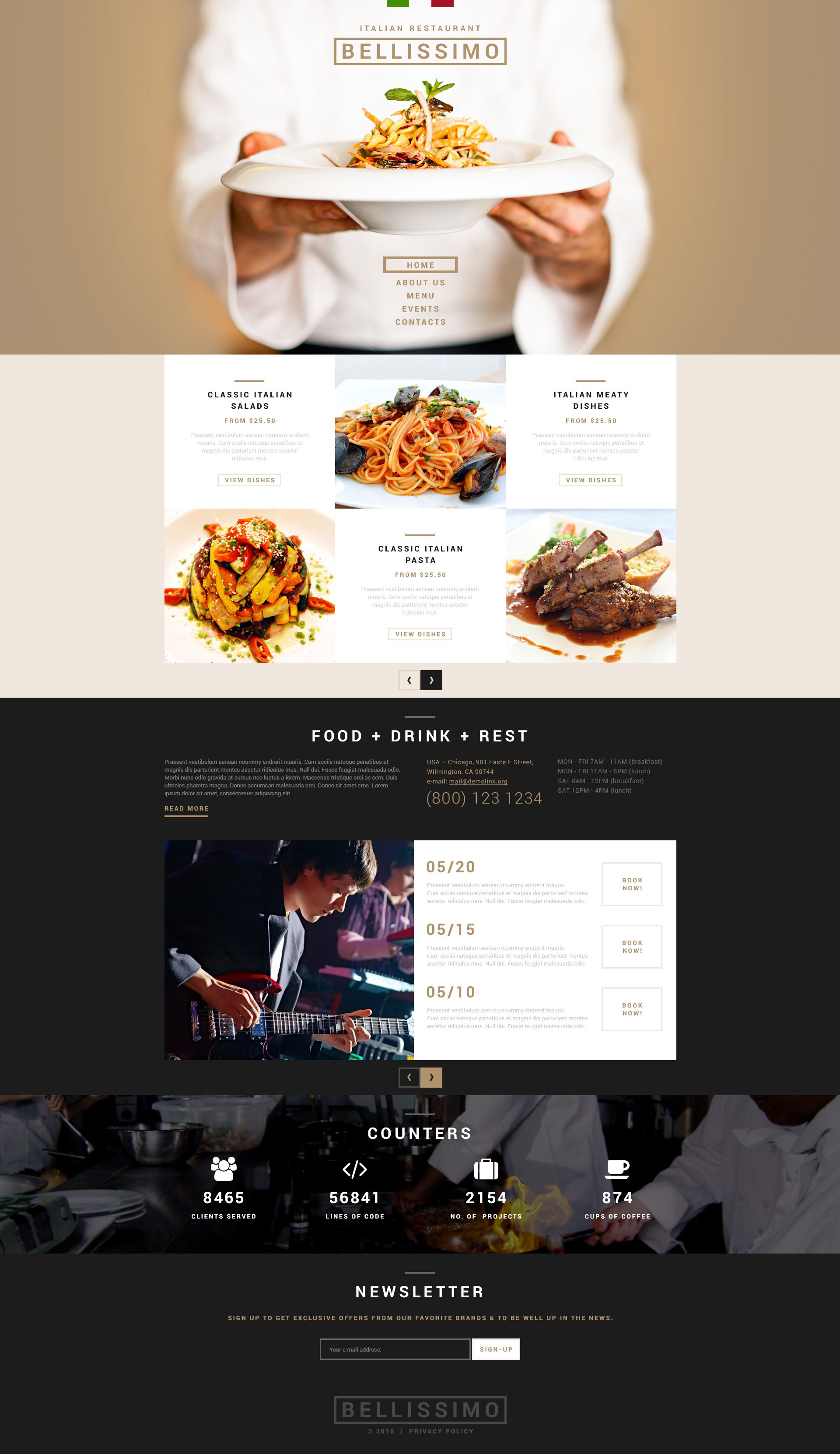 Italian Restaurant Template Responsive Joomla Template