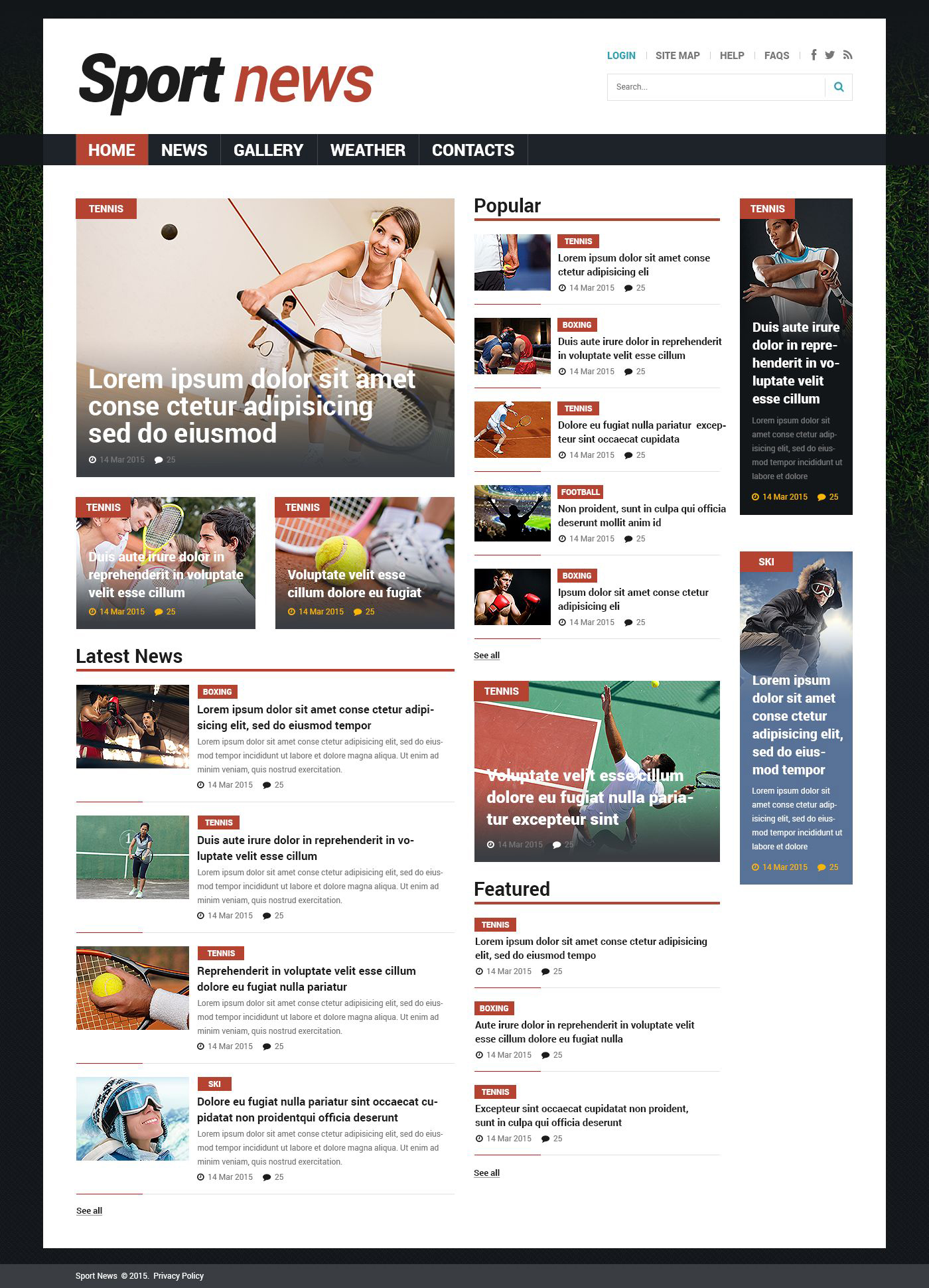 Sports News Template Responsive Joomla Template