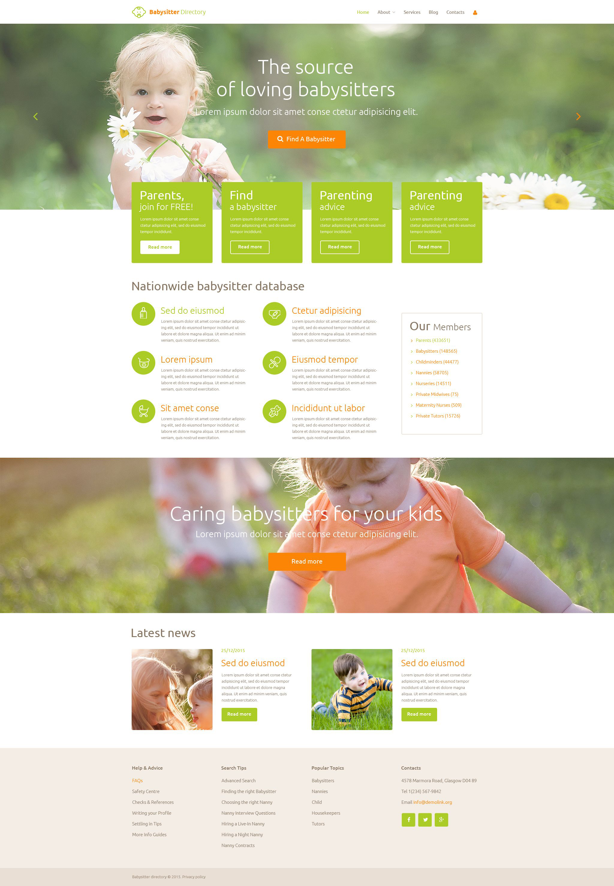 Babysitter Template Responsive Joomla Template