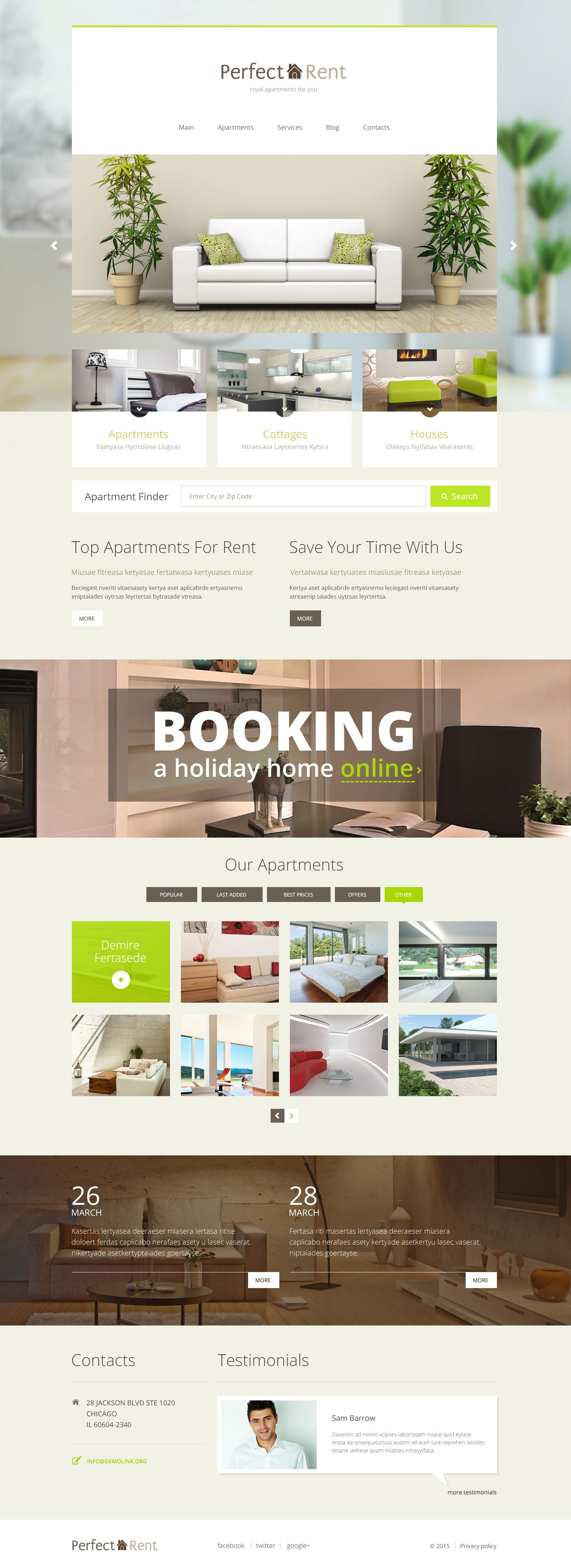 Apartment For Rent Template from zemez.io