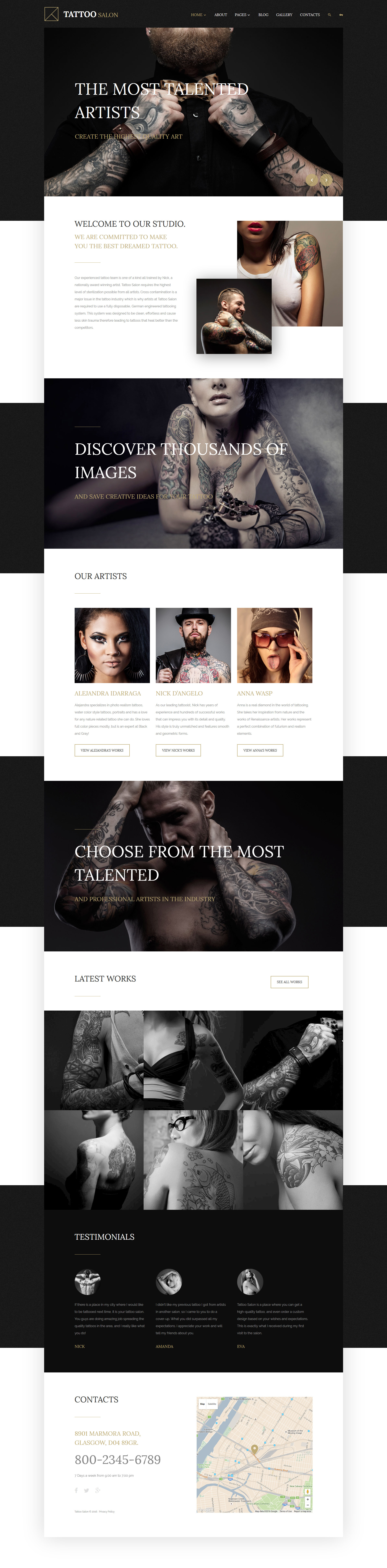 Tattoo Salon Joomla Template