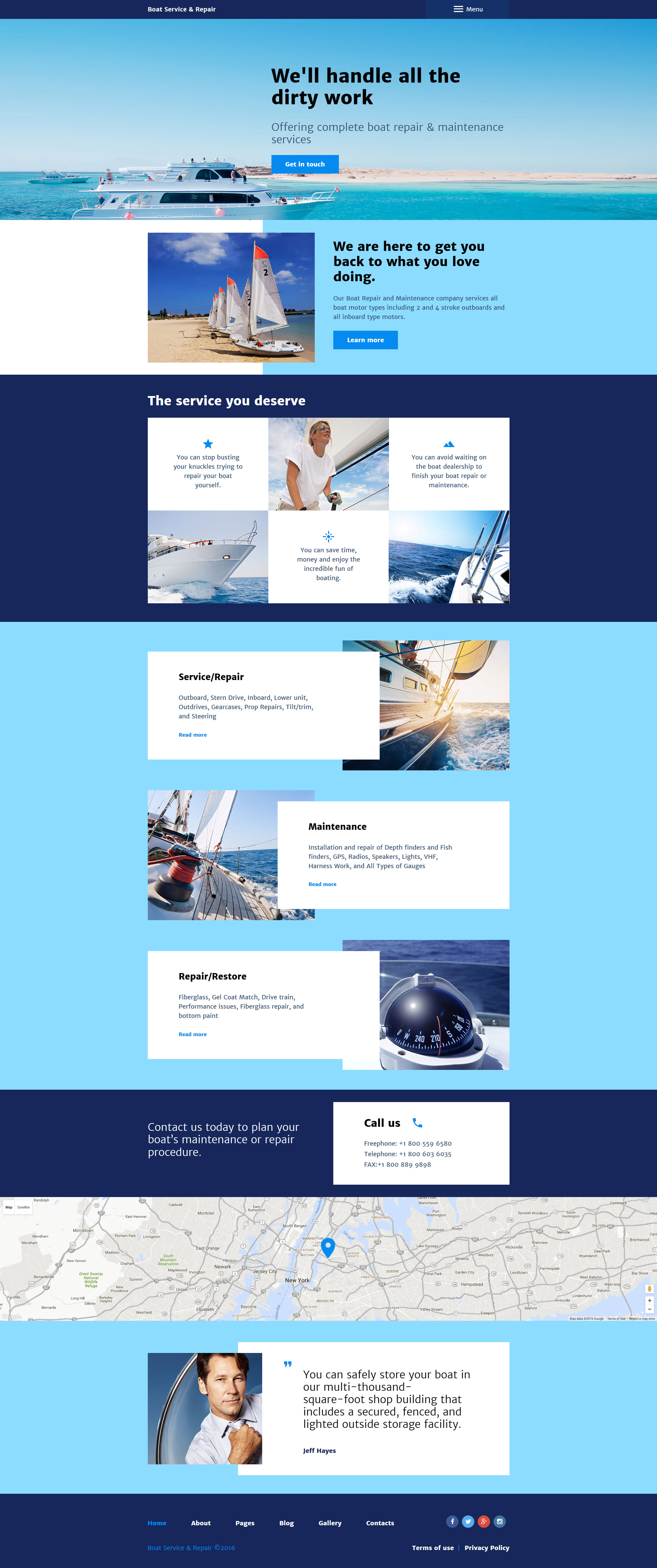 Boat Service  Repair Joomla Template